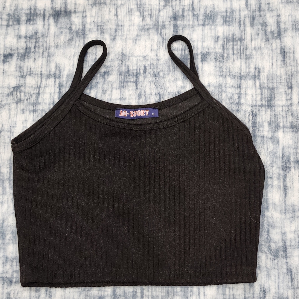 Women's Black Ribbed Tank Top
